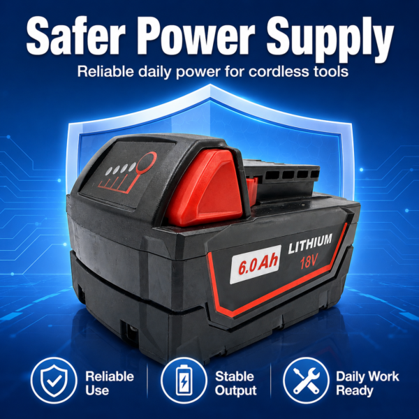 Compatible with Milwaukee power tools，M18 48-1-1860 18V Lithium battery