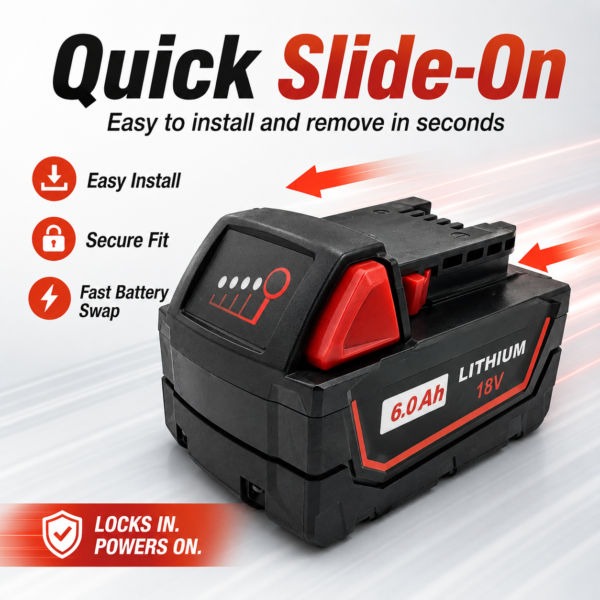 Compatible with Milwaukee power tools，M18 48-1-1860 18V Lithium battery