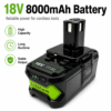 Compatible with Ryobi power tools,P108 18V Lithium battery