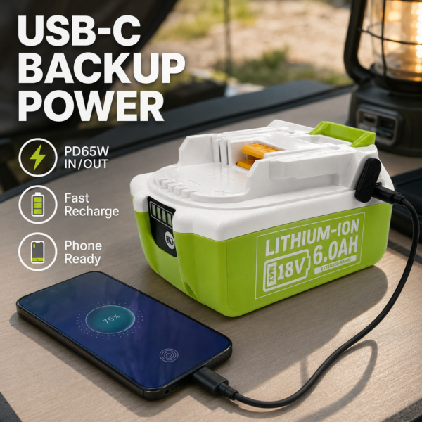 Compatible with Makita power tools,BL1860B 18V Type-C  Lithium battery